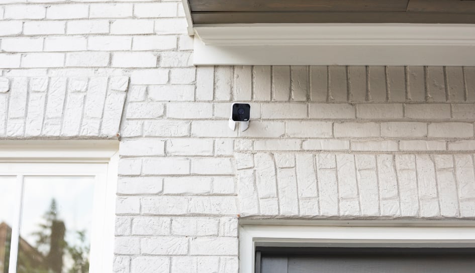 ADT outdoor camera on a Newark home